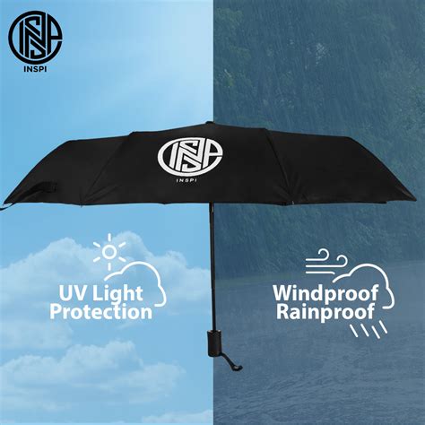 INSPI Umbrella Folding Automatic w/ Sun Protection Waterproof .